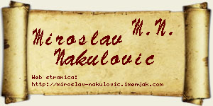 Miroslav Nakulović vizit kartica